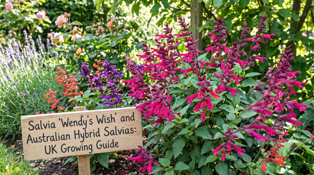 Salvia 'Wendy's Wish' and Australian Hybrid Salvias: UK Growing Guide 1 Salvia 'Wendy's Wish' vivid magenta-pink flowers on tall vigorous stems reaching 120cm — Australian-bred hybrid salvia for UK gardens — Middleton Nurseries